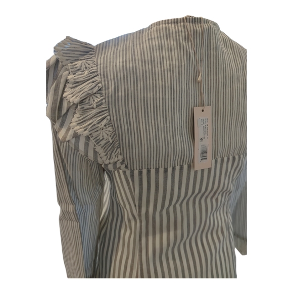 REBECCA TAYLOR Striped Corset Top w/ Embroidery Trim - Picture 4 of 5